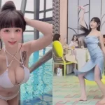 性感伴娘「開高衩熱舞」肩帶快滑落　雪白大長腿全露身分曝光