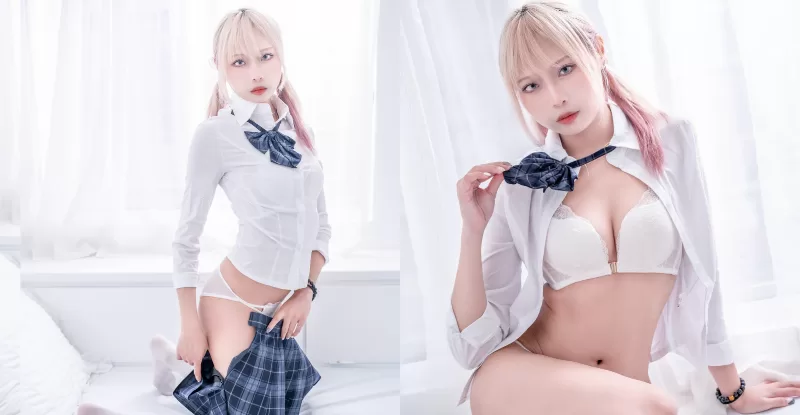 金髮JK「墨七」美體超強發育，「爆乳翹臀」愛玩成人遊戲！