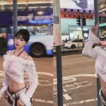 香港彌敦道驚見台灣妹「Dory」，應景蛇年展「超細美腰」！