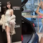 該換車啦！絕美業務「小八」白洋裝展示，「渾圓側乳」無敵性感！